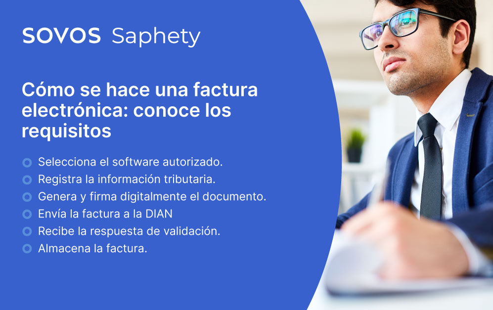 Hombre joven con gafas y traje azul trabajando en una oficina moderna, escribiendo y utilizando una computadora